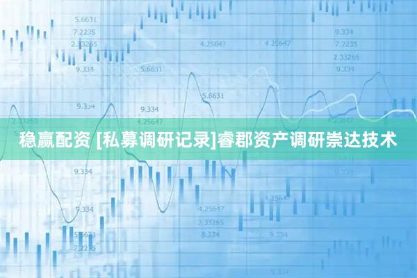稳赢配资 [私募调研记录]睿郡资产调研崇达技术