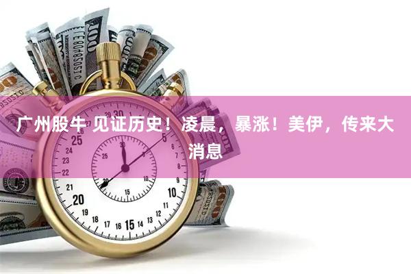 广州股牛 见证历史！凌晨，暴涨！美伊，传来大消息